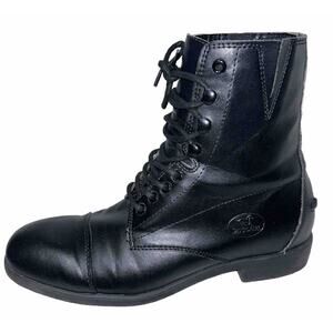 Devon Aire Combat Boots Goth Vegan Leather Black Womens Size 8